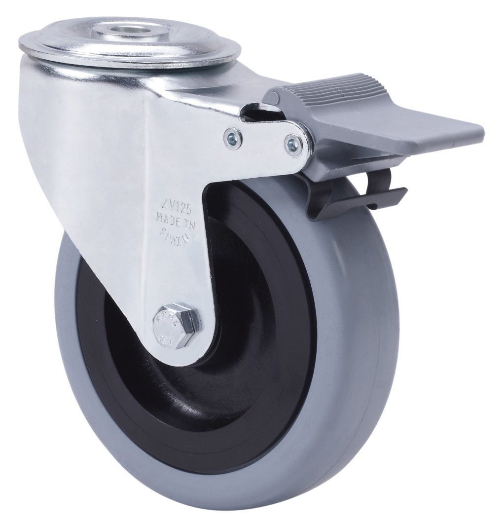 SERIE ZV-PGA, Giratorio/Agujero pasante/Freno Rueda y Soporte