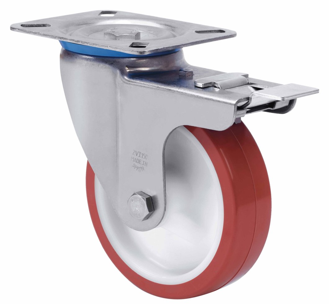SERIE ZVI INOX-POL, Giratorio/Platina/Freno Rueda y Soporte