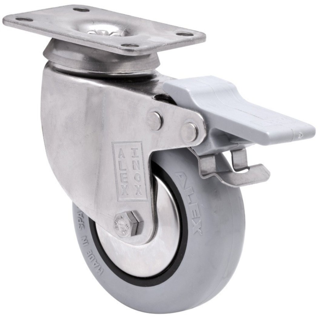 SERIE BHI INOX-PGI, Giratorio/Platina/Freno Rueda y Soporte