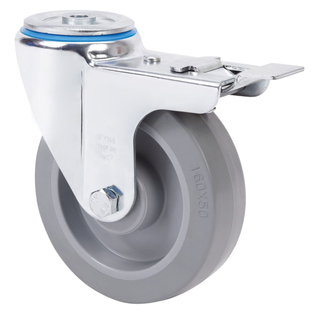 SERIE ZV-PGR, Giratorio/Agujero pasante/Freno Rueda y Soporte