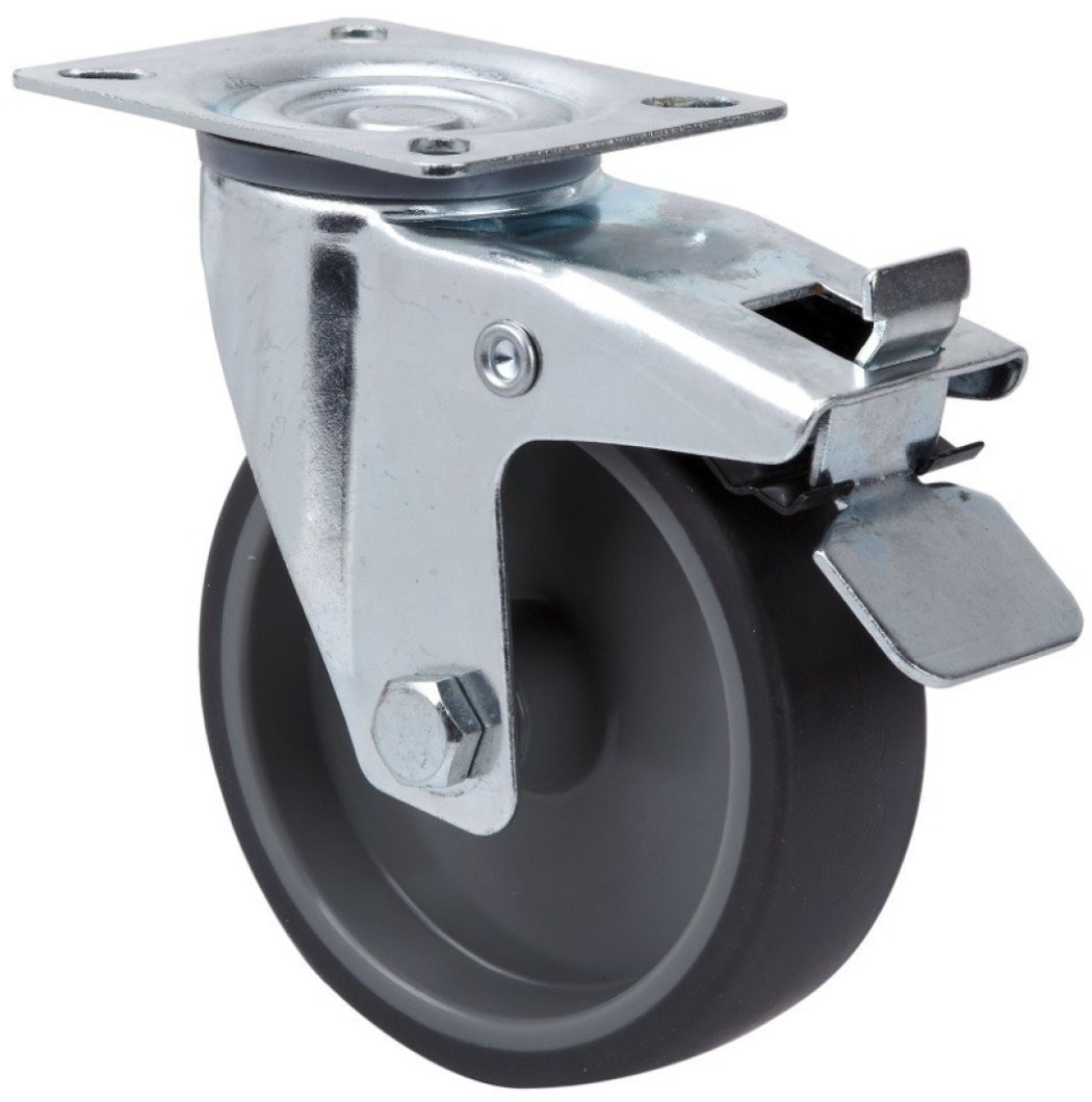 SERIE 124-124, Giratorio/Platina/Freno Rueda y Soporte