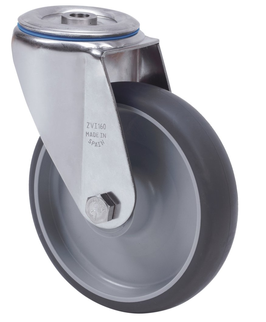 SERIE ZVI INOX-PGZ, Giratorio/Agujero pasante/Sin Freno
