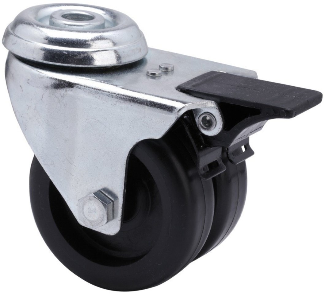 SERIE IG-IG negra, Giratorio/Agujero pasante/Freno Rueda y Soporte