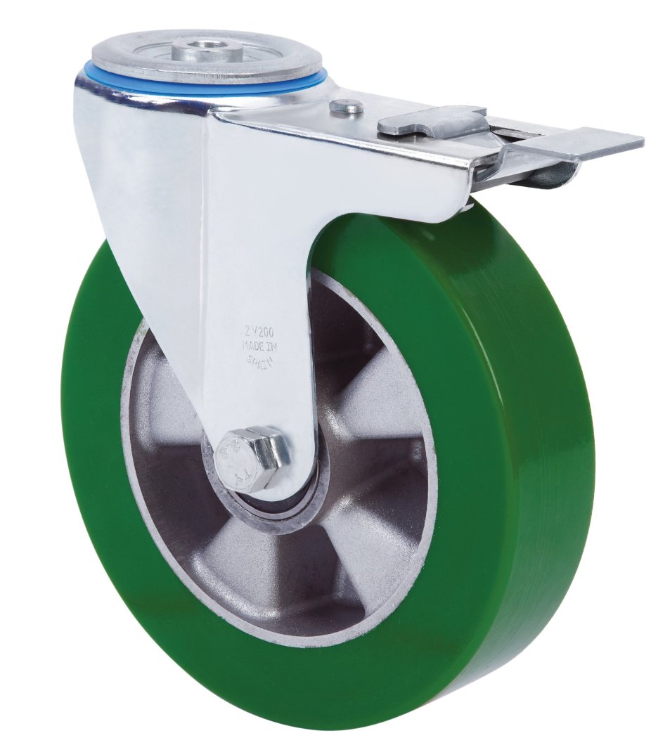 SERIE ZV-AUGB, Giratorio/Agujero pasante/Freno Rueda y Soporte