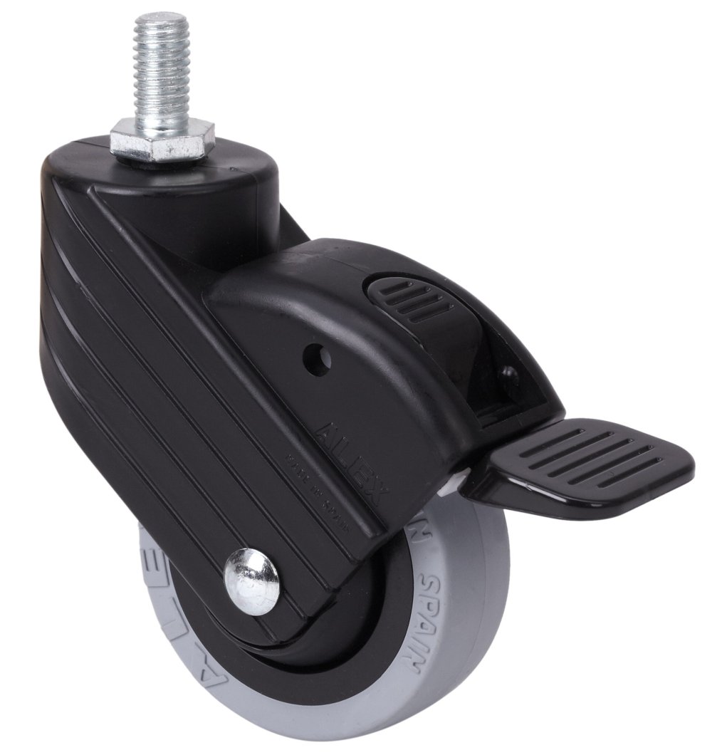 SERIE HP-PGI negro, Giratorio/Espiga roscada/Freno Rueda