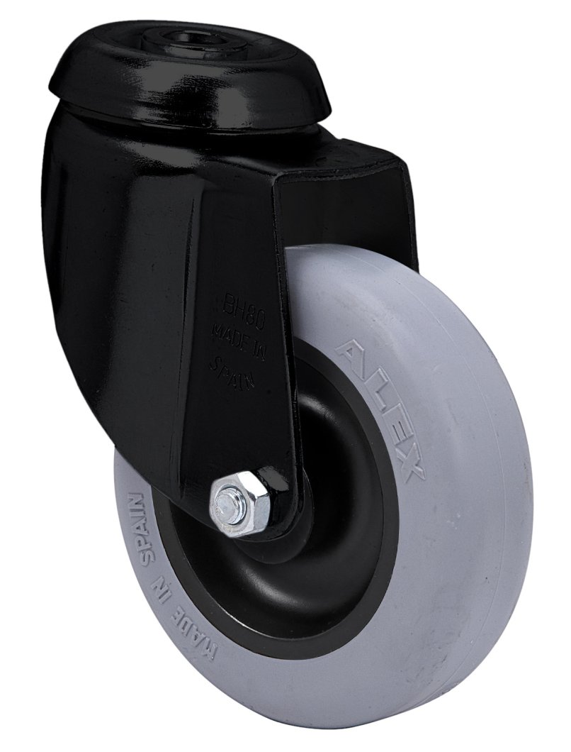 SERIE BH-PGI NEGRA, Giratorio/Agujero pasante/Sin Freno